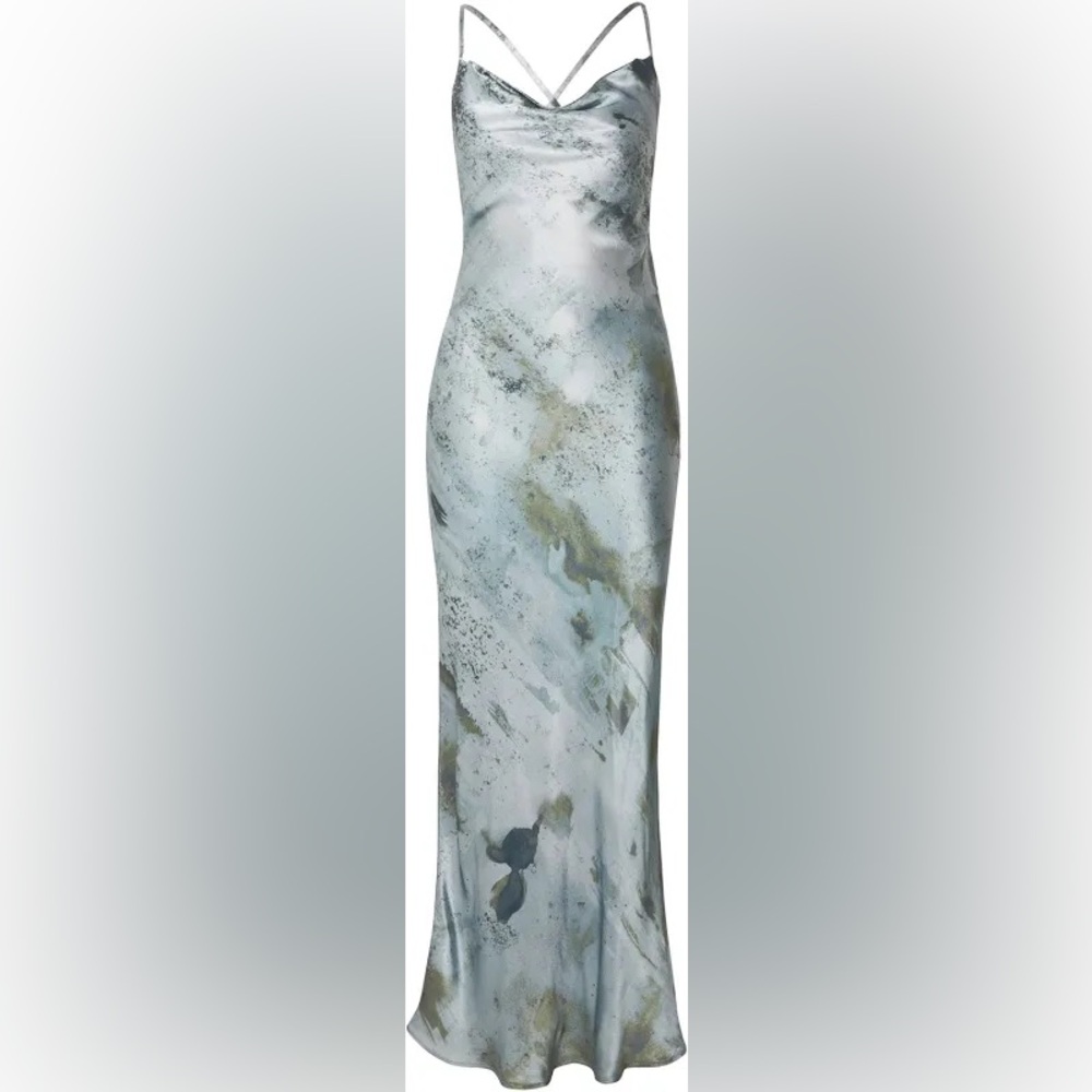 Topshop Cowl Neck Satin Maxi Dress